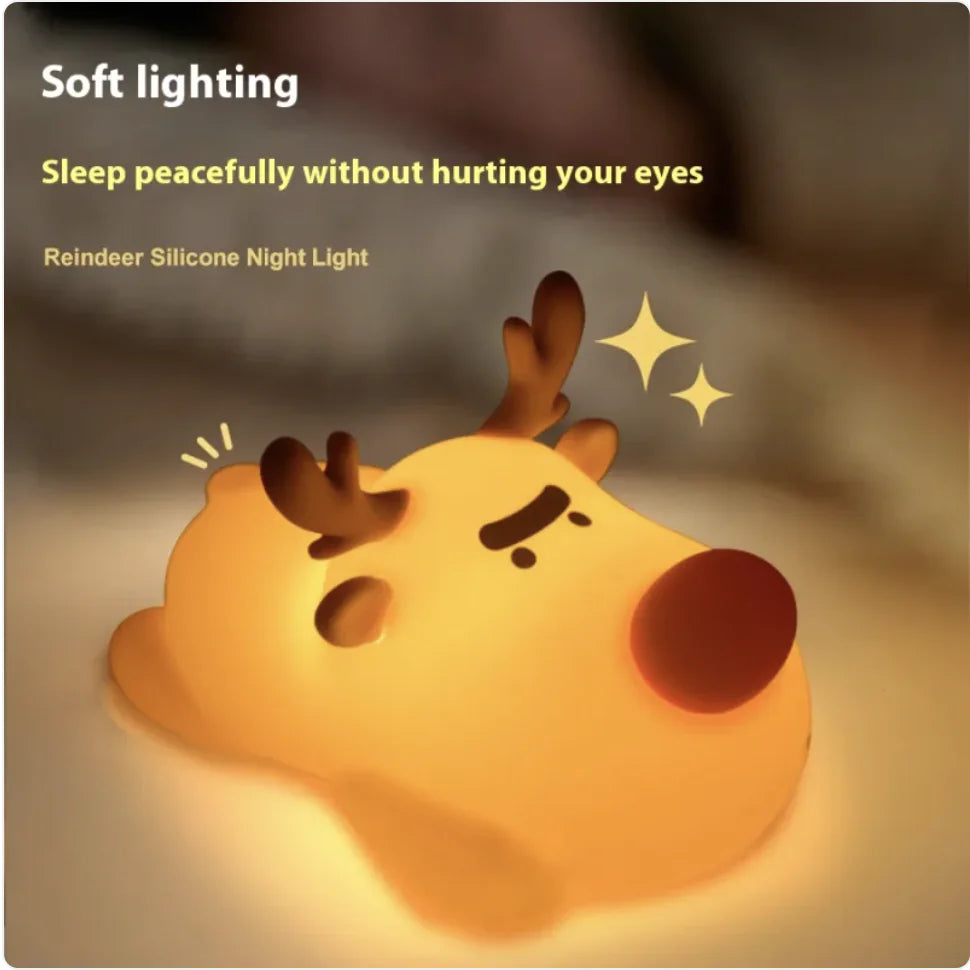 Rechargeable Silicone Reindeer Night Lamp