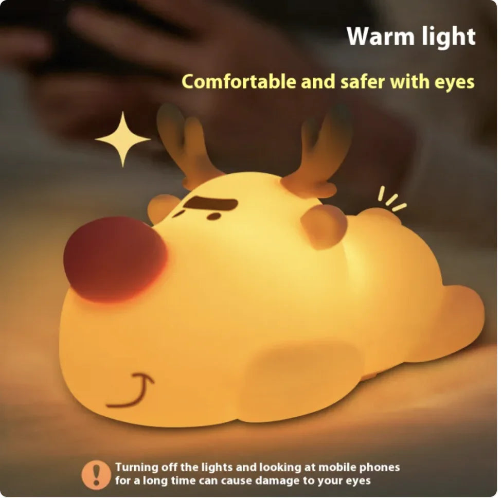 Rechargeable Silicone Reindeer Night Lamp