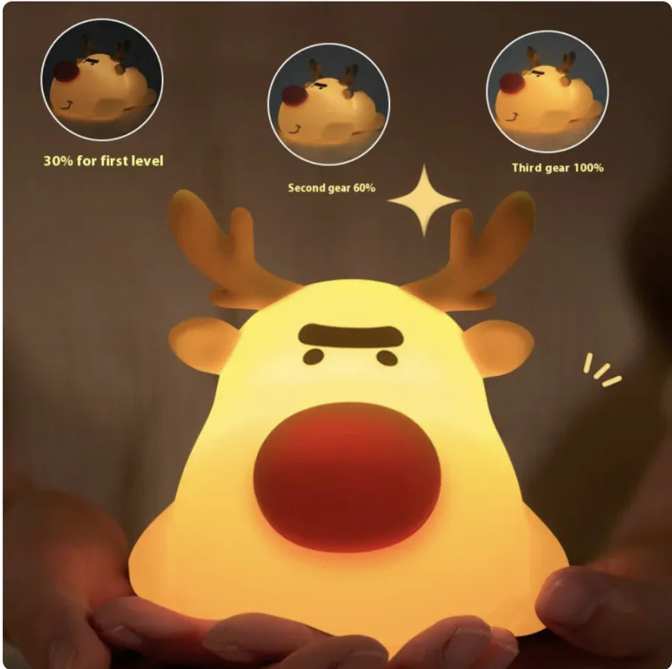 Rechargeable Silicone Reindeer Night Lamp